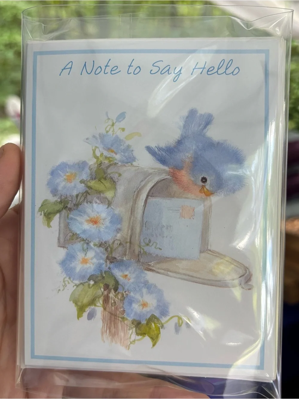 Vintage 1980 Ambassador Hallmark Bluebird Notecards Set of 7 With Envelopes